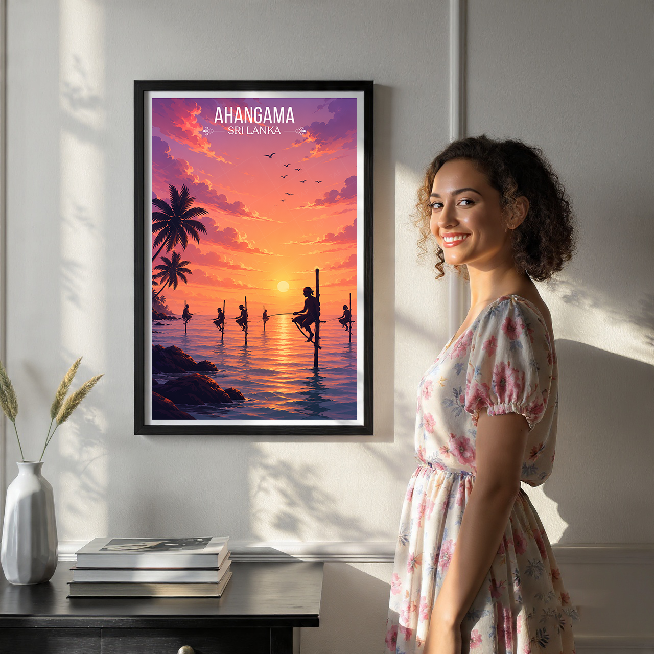 Ahangama - Sri Lanka - Travel Poster Print Modern Style Wall Art - Art Print - Travel Art Poster
