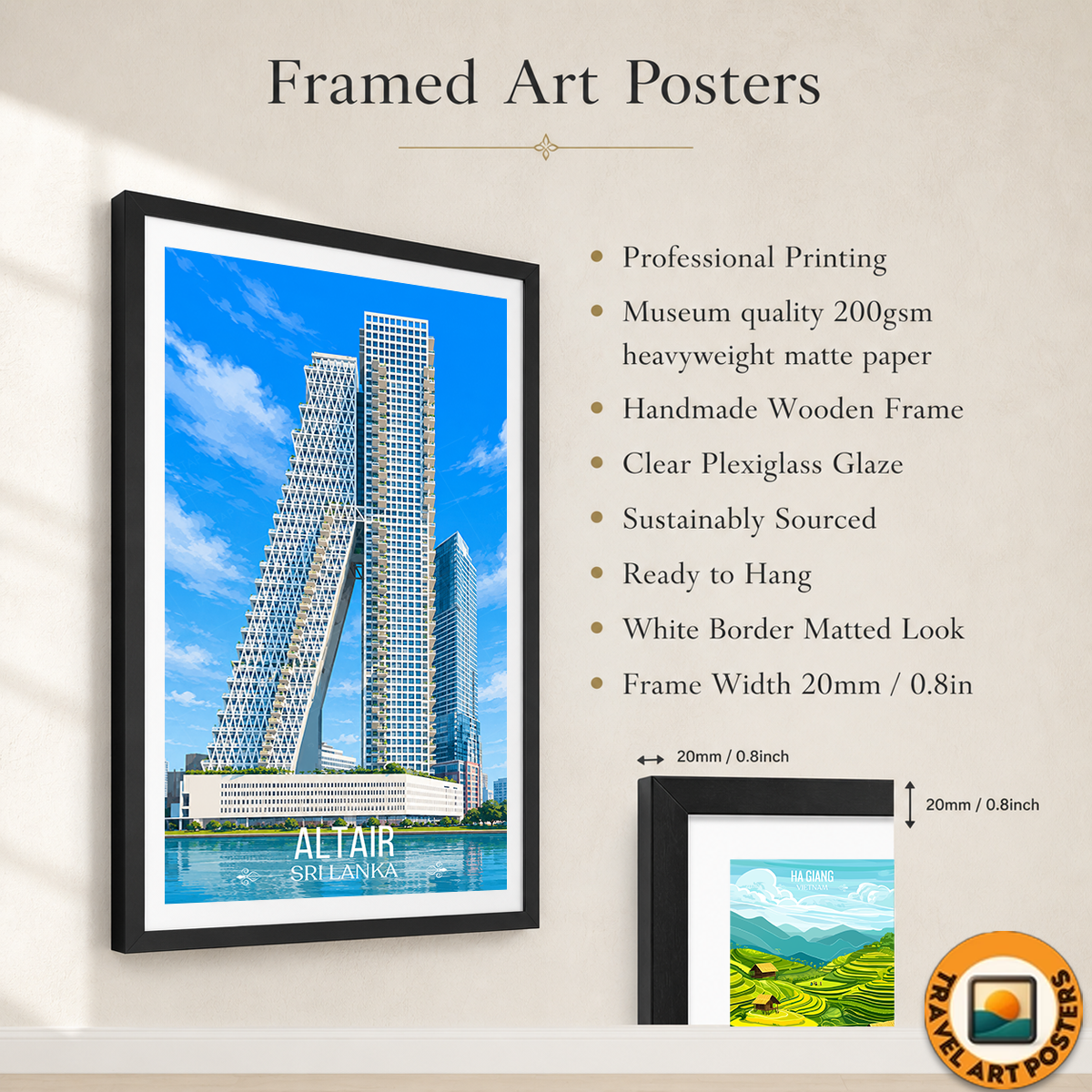 Altair - Sri Lanka - Travel Poster Print Modern Style Wall Art - Art Print - Travel Art Poster