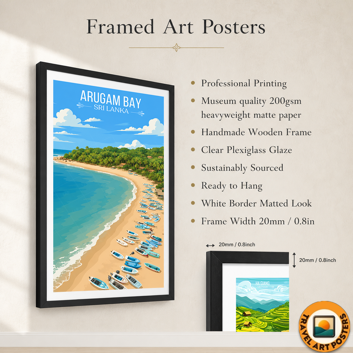 Arugam Bay - Sri Lanka - Travel Poster Print Modern Style Wall Art - Art Print - Travel Art Poster