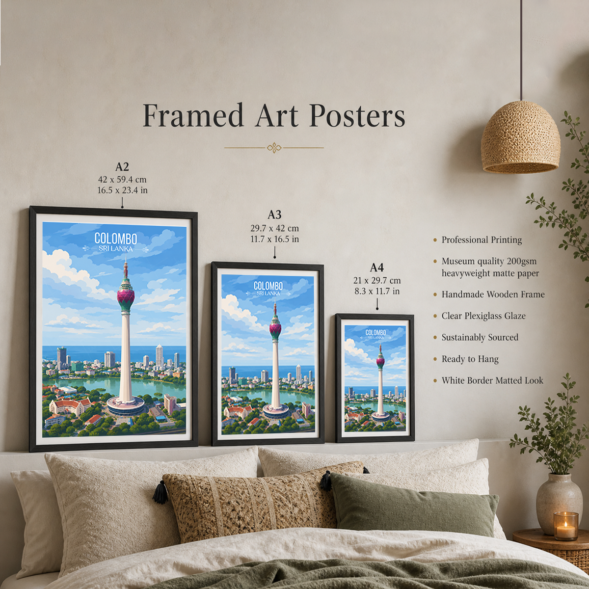Colombo - Sri Lanka - Travel Poster Print Modern Style Wall Art - Art Print - Travel Art Poster