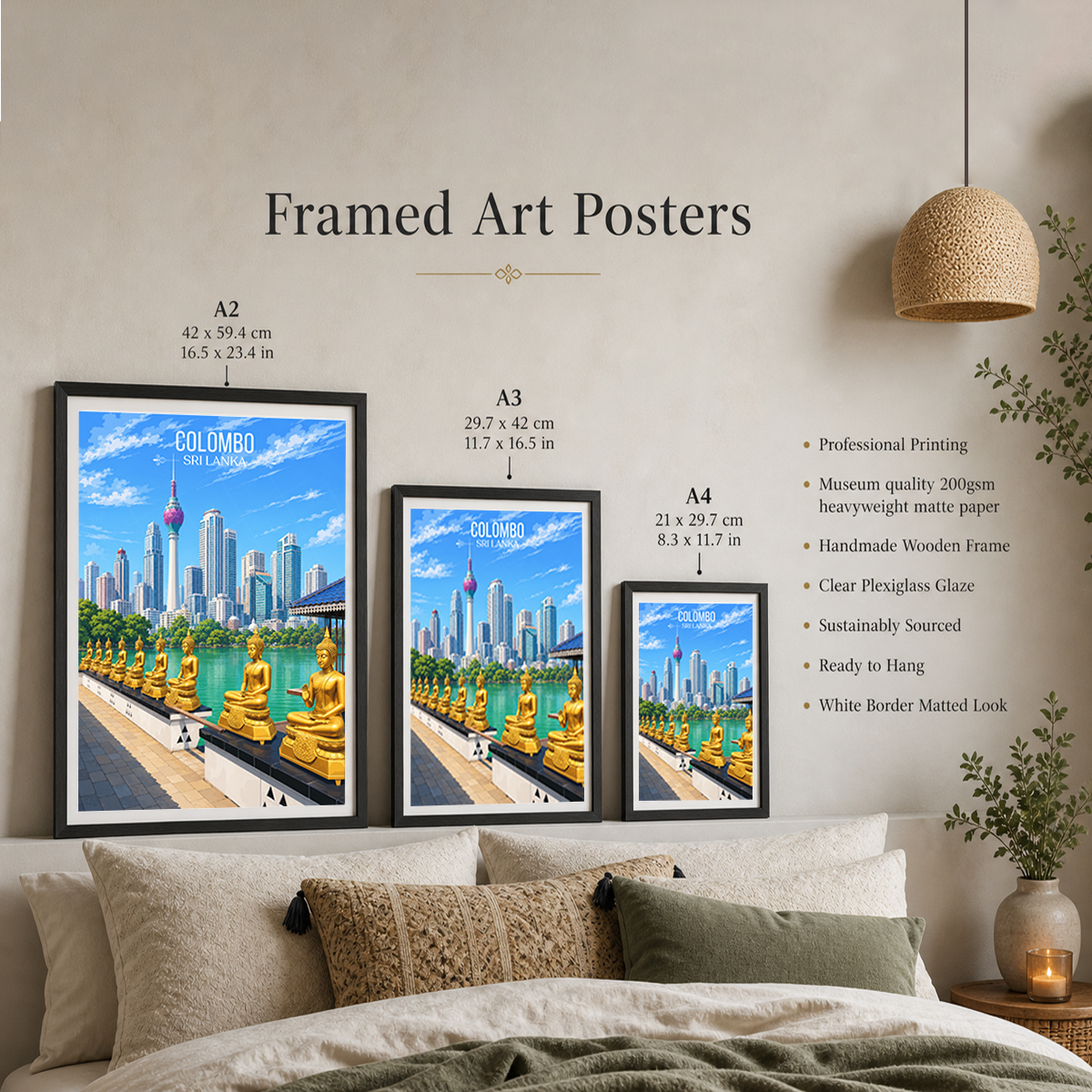 Colombo - Sri Lanka - Travel Poster Print Modern Style Wall Art - Art Print - Travel Art Poster