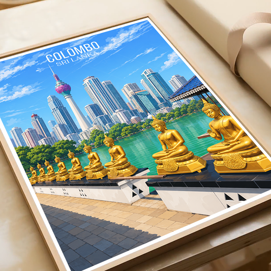 Colombo - Sri Lanka - Travel Poster Print Modern Style Wall Art - Art Print - Travel Art Poster