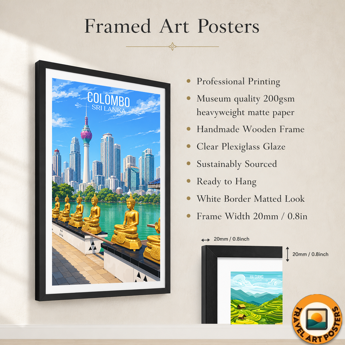 Colombo - Sri Lanka - Travel Poster Print Modern Style Wall Art - Art Print - Travel Art Poster
