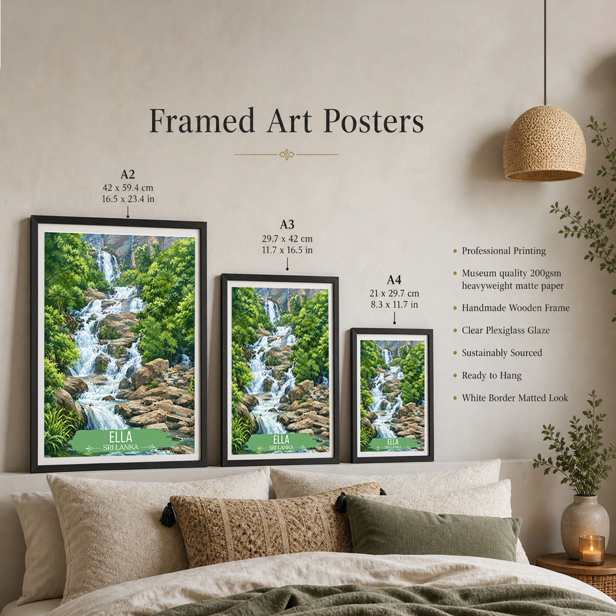 Ella - Sri Lanka - Travel Poster Print Modern Style Wall Art - Art Print - Travel Art Poster