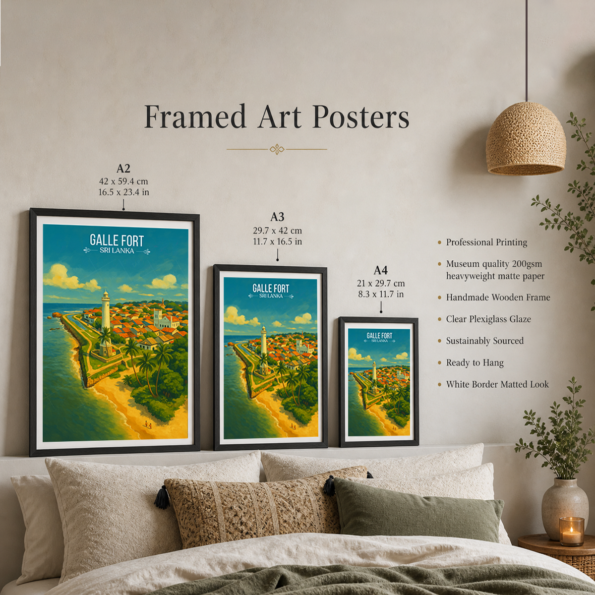 Galle Fort - Sri Lanka - Travel Poster Print Modern Style Wall Art - Art Print - Travel Art Poster
