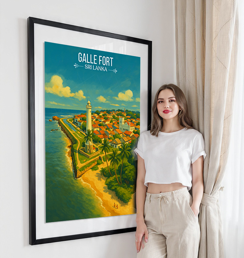 Galle Fort - Sri Lanka - Travel Poster Print Modern Style Wall Art - Art Print - Travel Art Poster