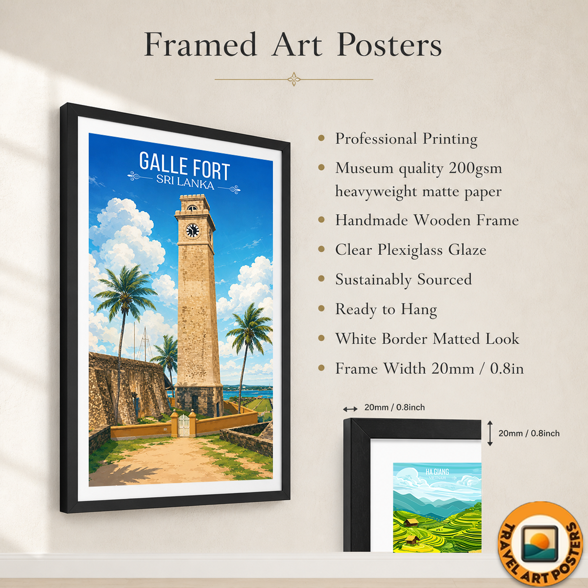 Galle Fort - Sri Lanka - Travel Poster Print Modern Style Wall Art - Art Print - Travel Art Poster