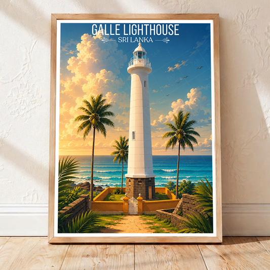 Galle Lighthouse - Sri Lanka - Travel Poster Print Modern Style Wall Art - Art Print - Travel Art Poster