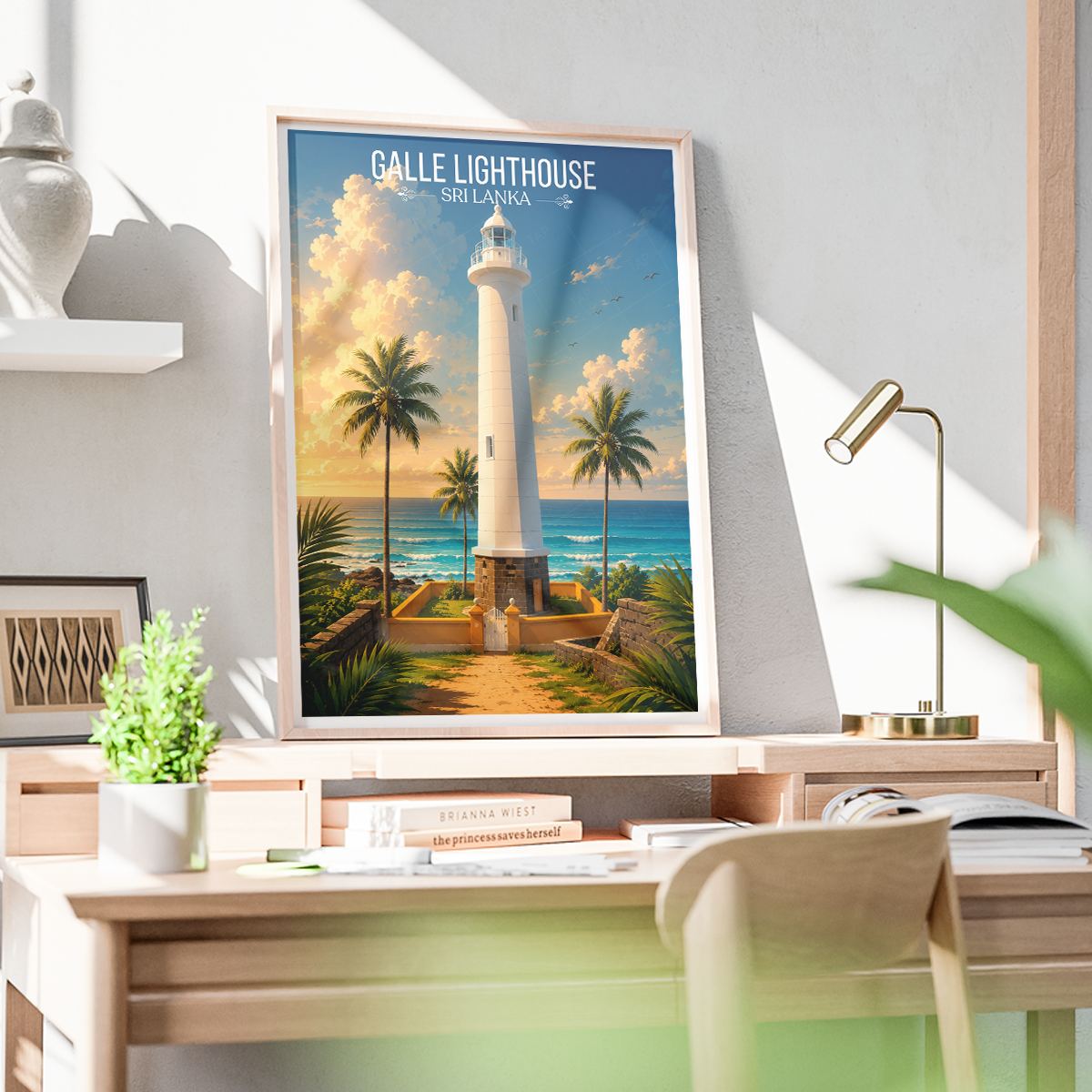 Galle Lighthouse - Sri Lanka - Travel Poster Print Modern Style Wall Art - Art Print - Travel Art Poster