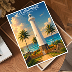 Galle Lighthouse - Sri Lanka - Travel Poster Print Modern Style Wall Art - Art Print - Travel Art Poster