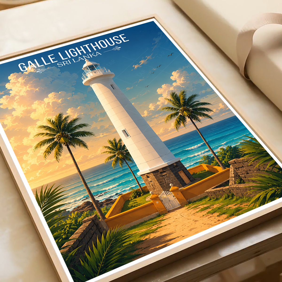Galle Lighthouse - Sri Lanka - Travel Poster Print Modern Style Wall Art - Art Print - Travel Art Poster