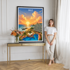 Galle - Sri Lanka - Travel Poster Print Modern Style Wall Art - Art Print - Travel Art Poster