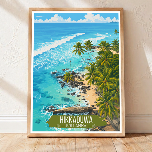 Hikkaduwa - Sri Lanka - Travel Poster Print Modern Style Wall Art - Art Print - Travel Art Poster