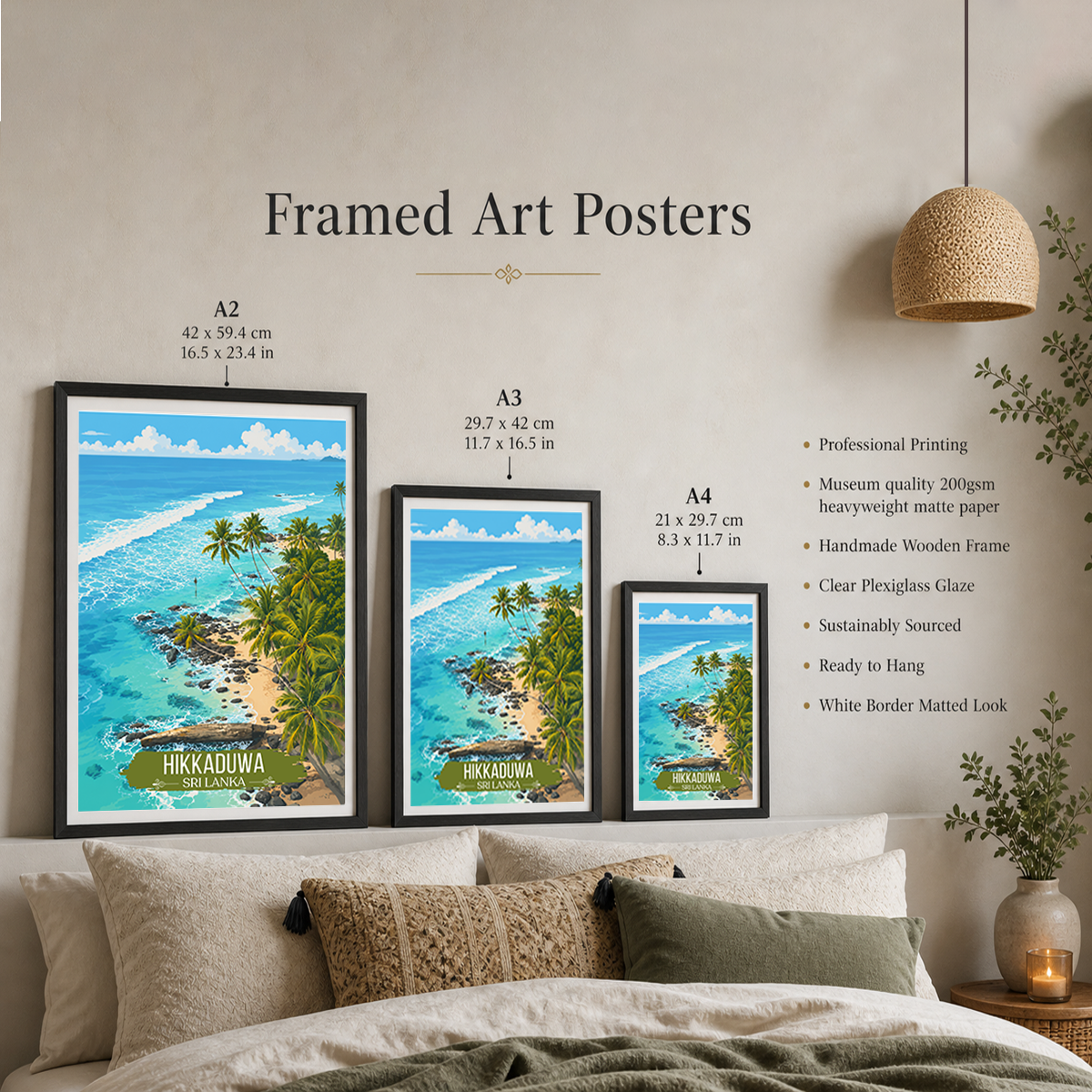 Hikkaduwa - Sri Lanka - Travel Poster Print Modern Style Wall Art - Art Print - Travel Art Poster