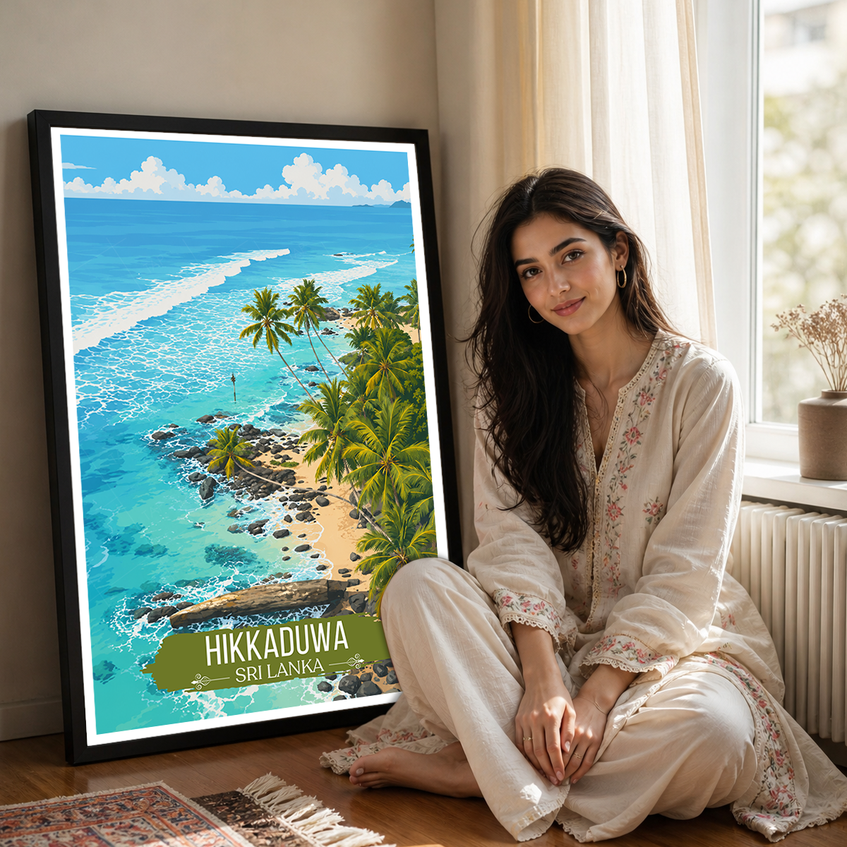 Hikkaduwa - Sri Lanka - Travel Poster Print Modern Style Wall Art - Art Print - Travel Art Poster