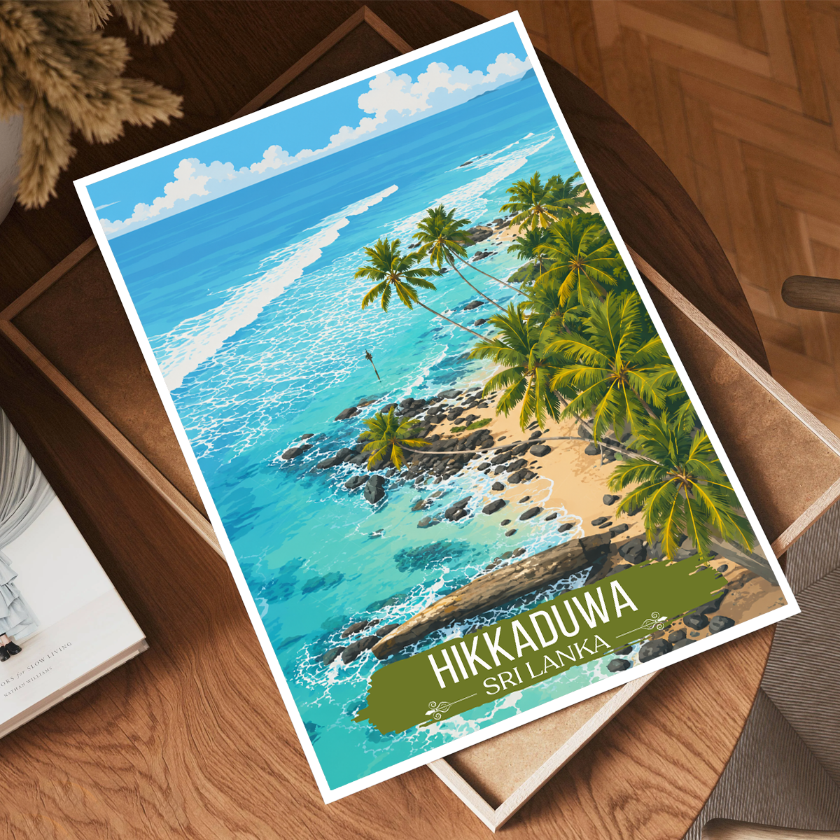 Hikkaduwa - Sri Lanka - Travel Poster Print Modern Style Wall Art - Art Print - Travel Art Poster