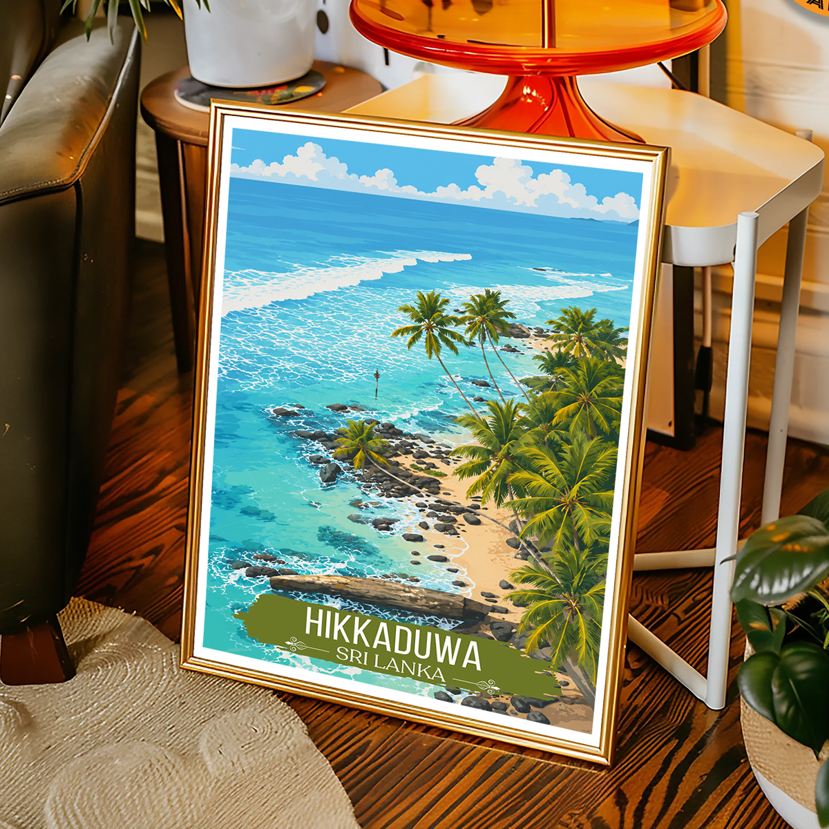 Hikkaduwa - Sri Lanka - Travel Poster Print Modern Style Wall Art - Art Print - Travel Art Poster