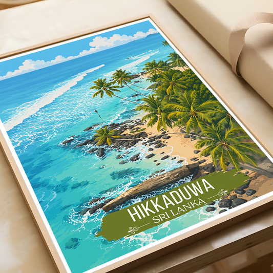 Hikkaduwa - Sri Lanka - Travel Poster Print Modern Style Wall Art - Art Print - Travel Art Poster