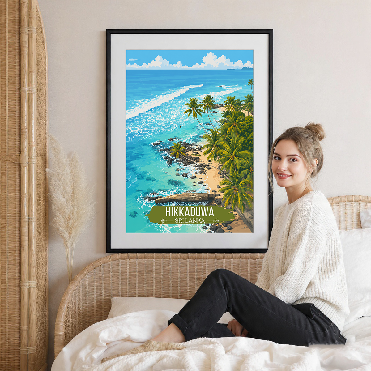 Hikkaduwa - Sri Lanka - Travel Poster Print Modern Style Wall Art - Art Print - Travel Art Poster