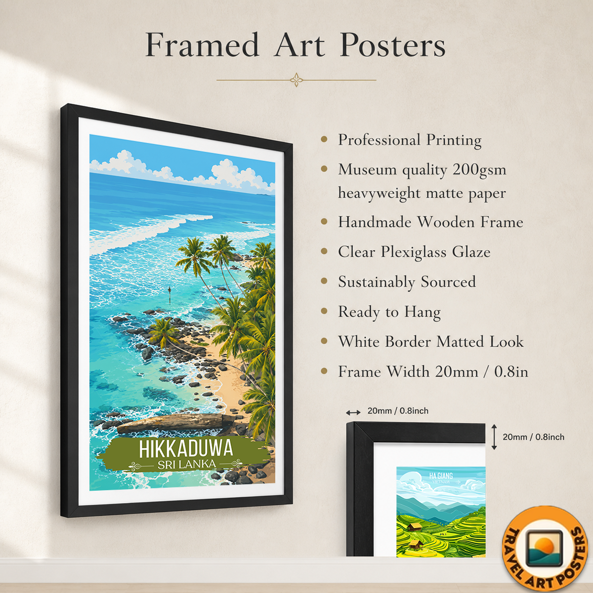 Hikkaduwa - Sri Lanka - Travel Poster Print Modern Style Wall Art - Art Print - Travel Art Poster