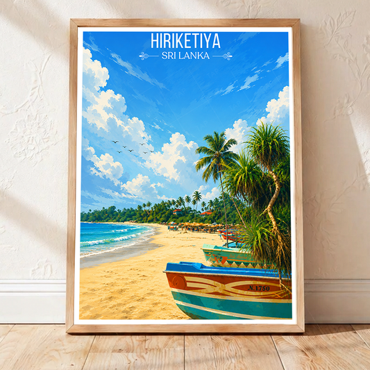 Hiriketiya - Sri Lanka - Travel Poster Print Modern Style Wall Art - Art Print - Travel Art Poster