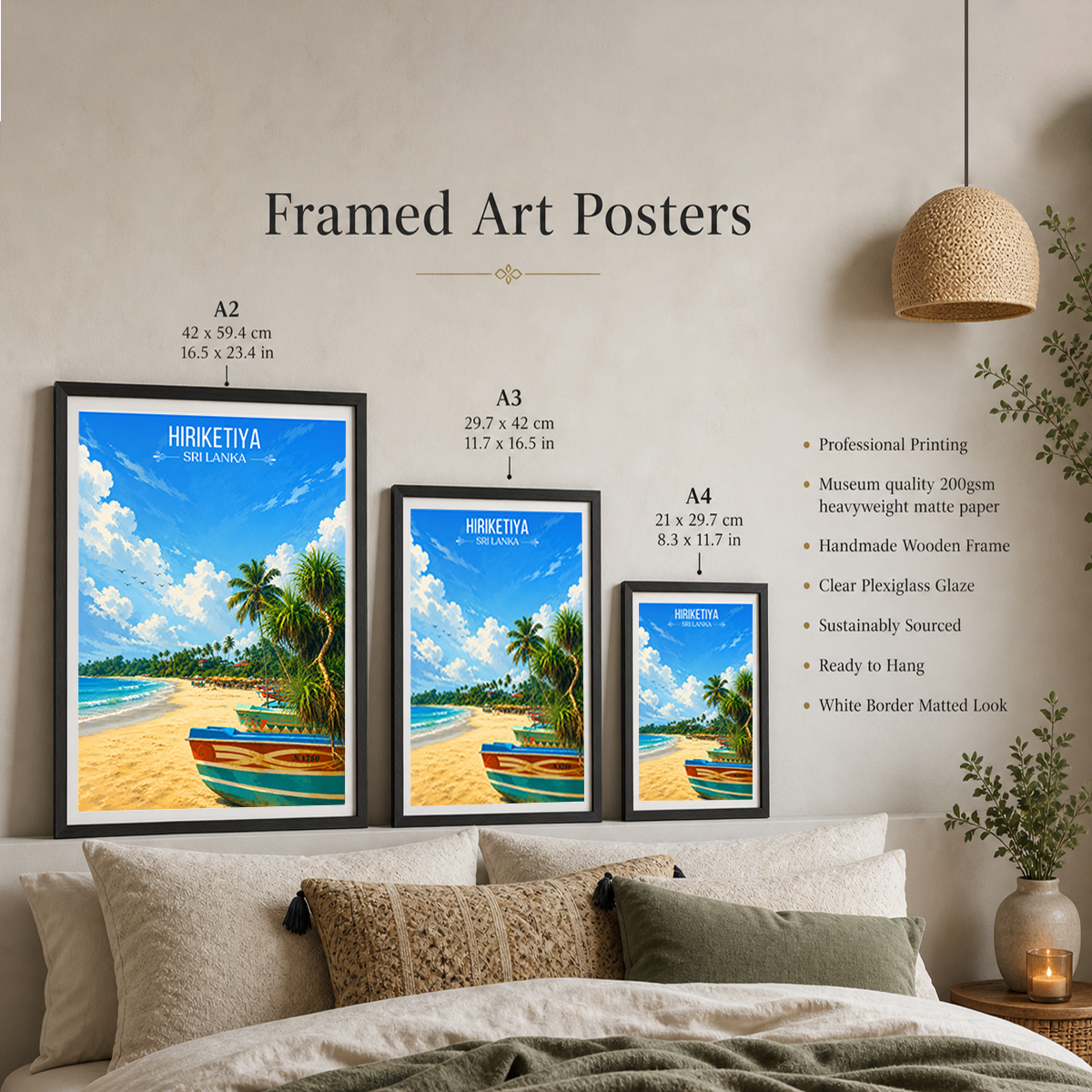 Hiriketiya - Sri Lanka - Travel Poster Print Modern Style Wall Art - Art Print - Travel Art Poster