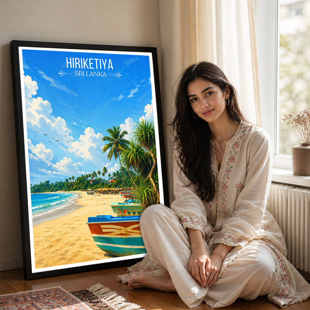 Hiriketiya - Sri Lanka - Travel Poster Print Modern Style Wall Art - Art Print - Travel Art Poster