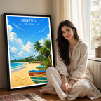 Hiriketiya - Sri Lanka - Travel Poster Print Modern Style Wall Art - Art Print - Travel Art Poster