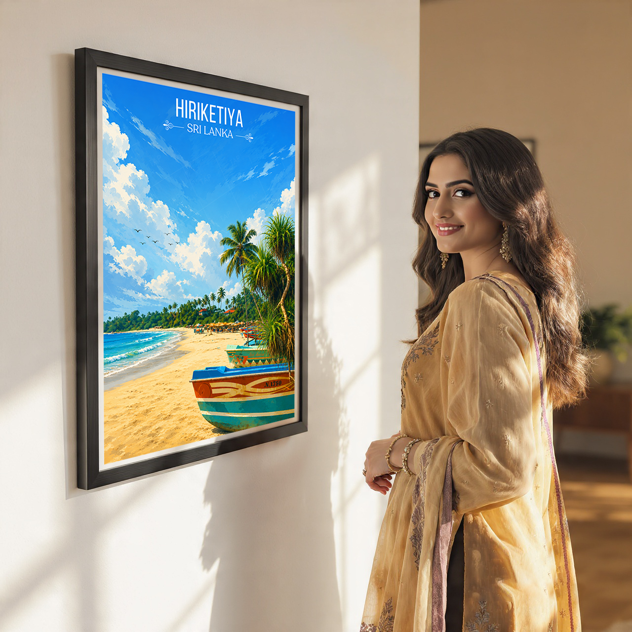 Hiriketiya - Sri Lanka - Travel Poster Print Modern Style Wall Art - Art Print - Travel Art Poster