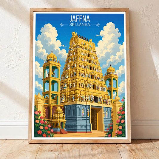Jaffna - Sri Lanka - Travel Poster Print Modern Style Wall Art - Art Print - Travel Art Poster