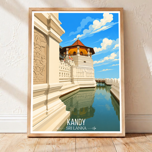 Kandy - Sri Lanka - Travel Poster Print Modern Style Wall Art - Art Print - Travel Art Poster