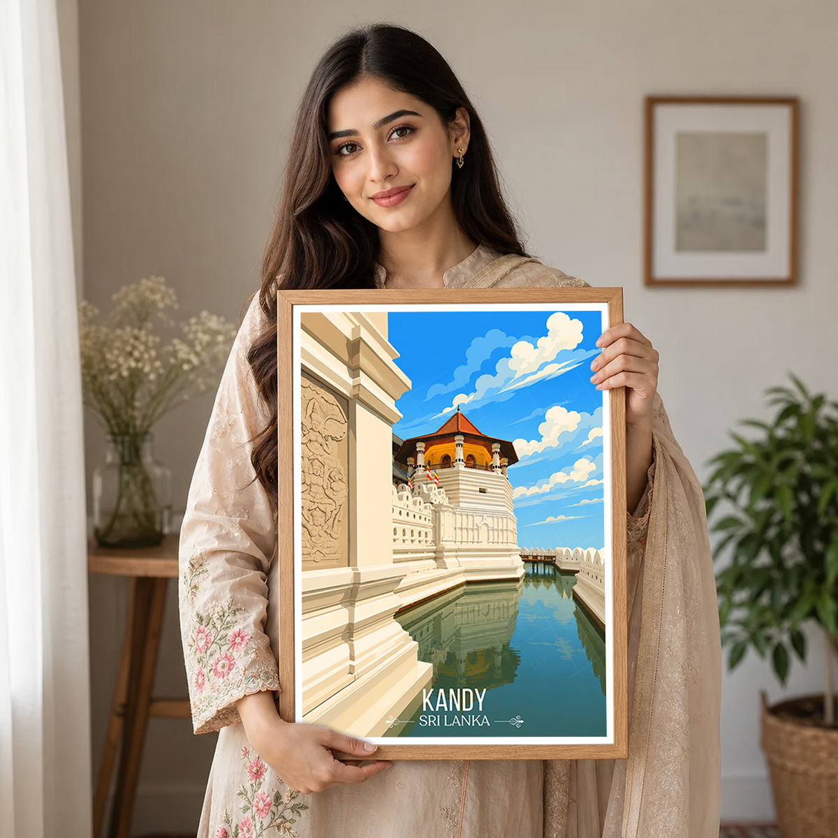 Kandy - Sri Lanka - Travel Poster Print Modern Style Wall Art - Art Print - Travel Art Poster