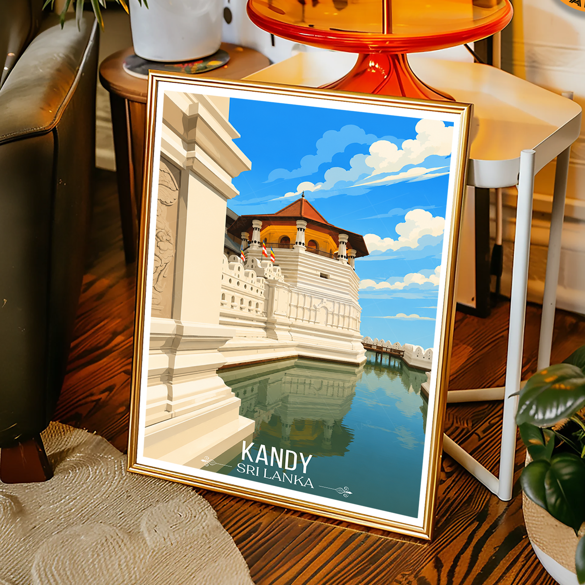Kandy - Sri Lanka - Travel Poster Print Modern Style Wall Art - Art Print - Travel Art Poster