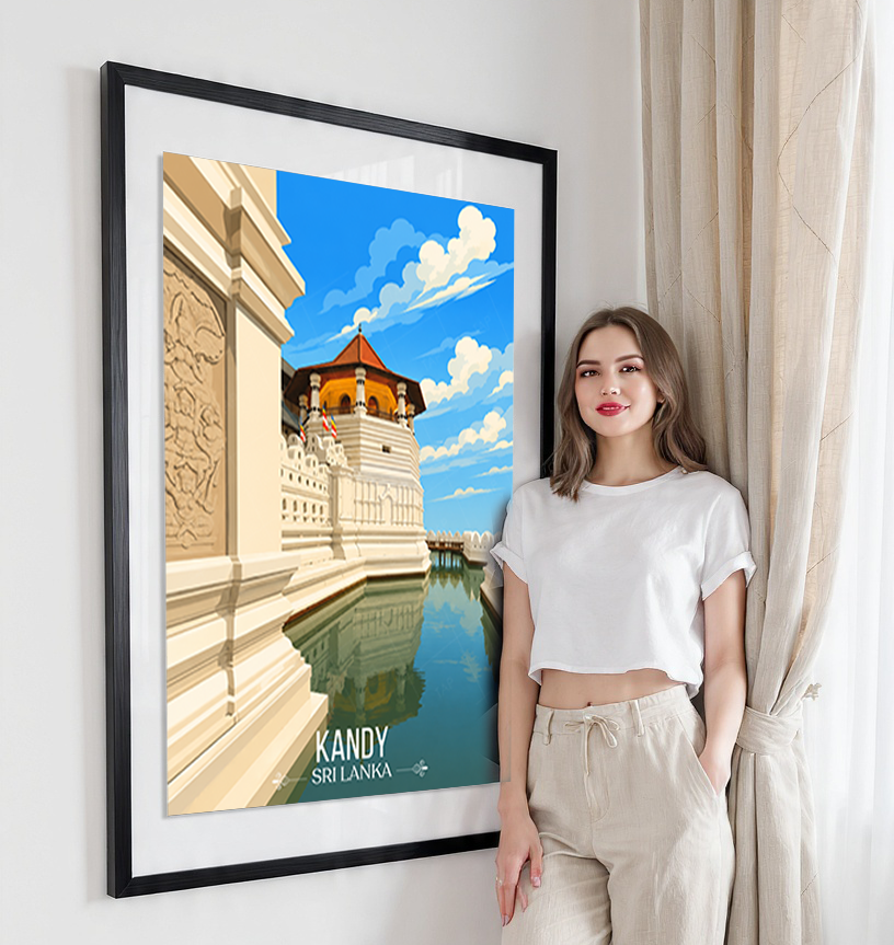 Kandy - Sri Lanka - Travel Poster Print Modern Style Wall Art - Art Print - Travel Art Poster