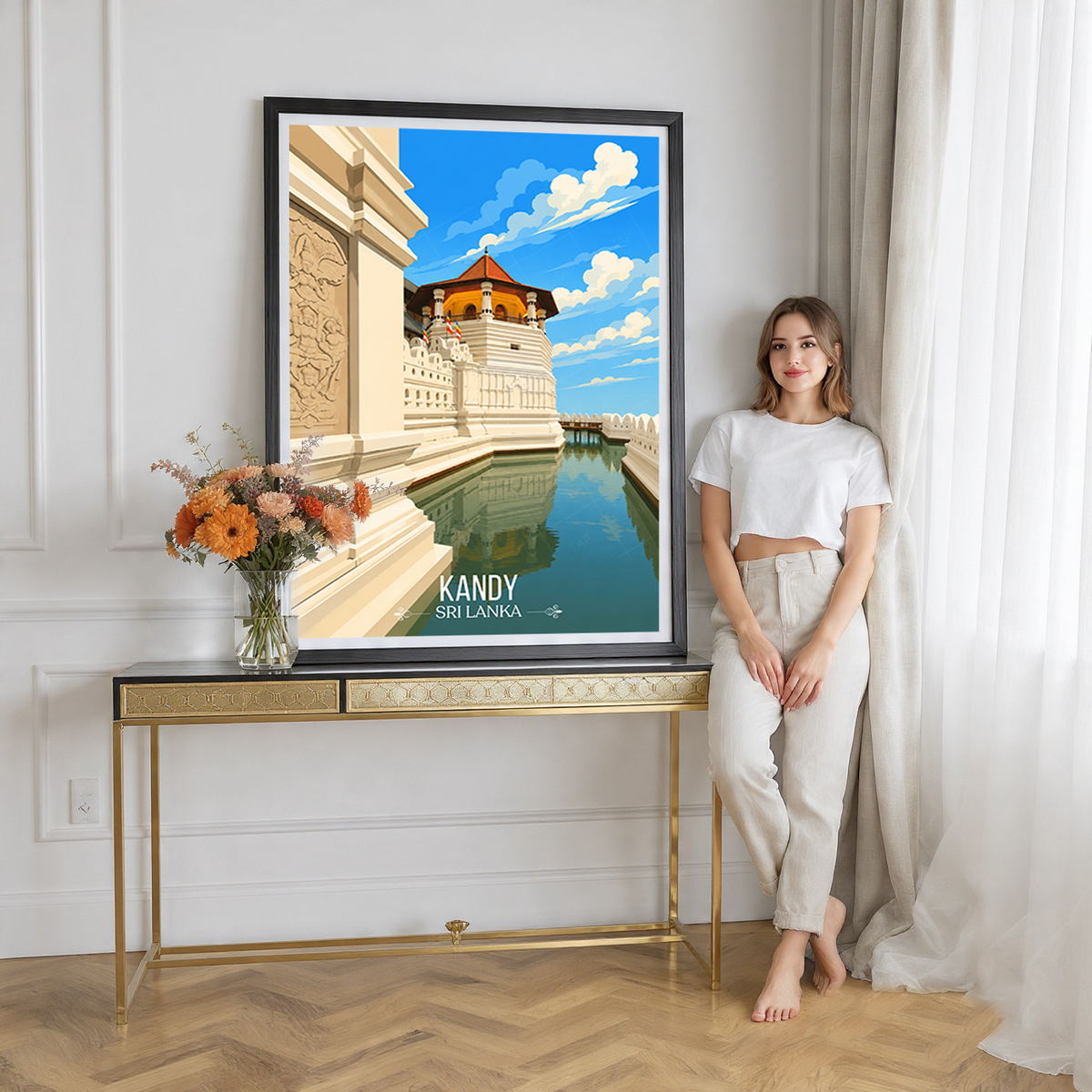 Kandy - Sri Lanka - Travel Poster Print Modern Style Wall Art - Art Print - Travel Art Poster