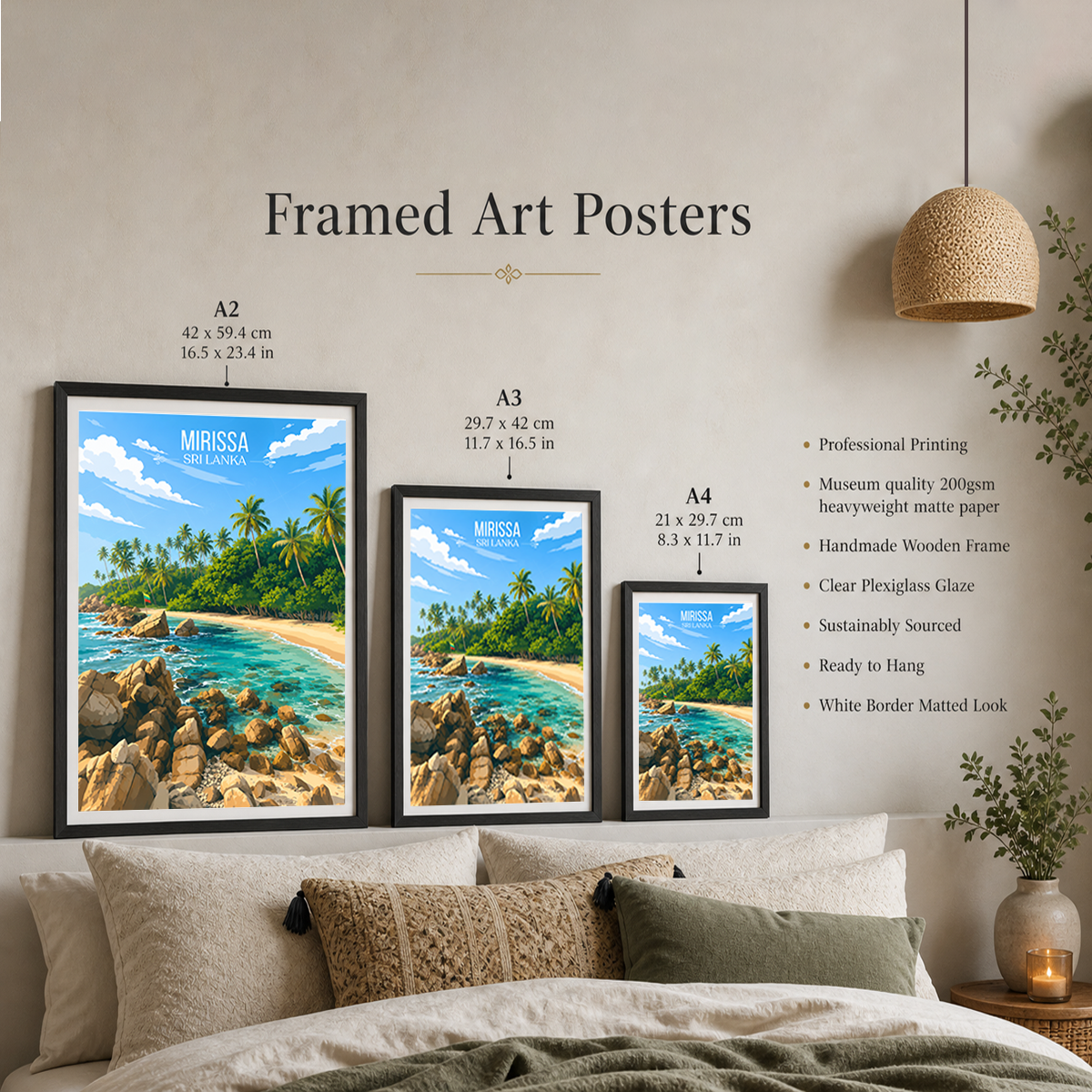 Mirissa - Sri Lanka - Travel Poster Print Modern Style Wall Art - Art Print - Travel Art Poster