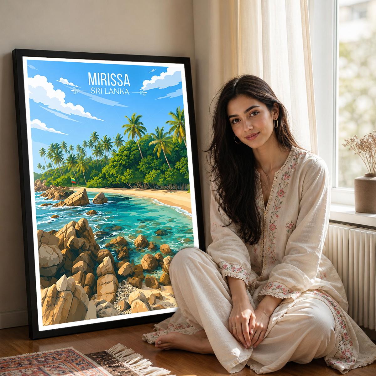 Mirissa - Sri Lanka - Travel Poster Print Modern Style Wall Art - Art Print - Travel Art Poster