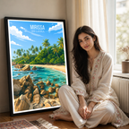 Mirissa - Sri Lanka - Travel Poster Print Modern Style Wall Art - Art Print - Travel Art Poster