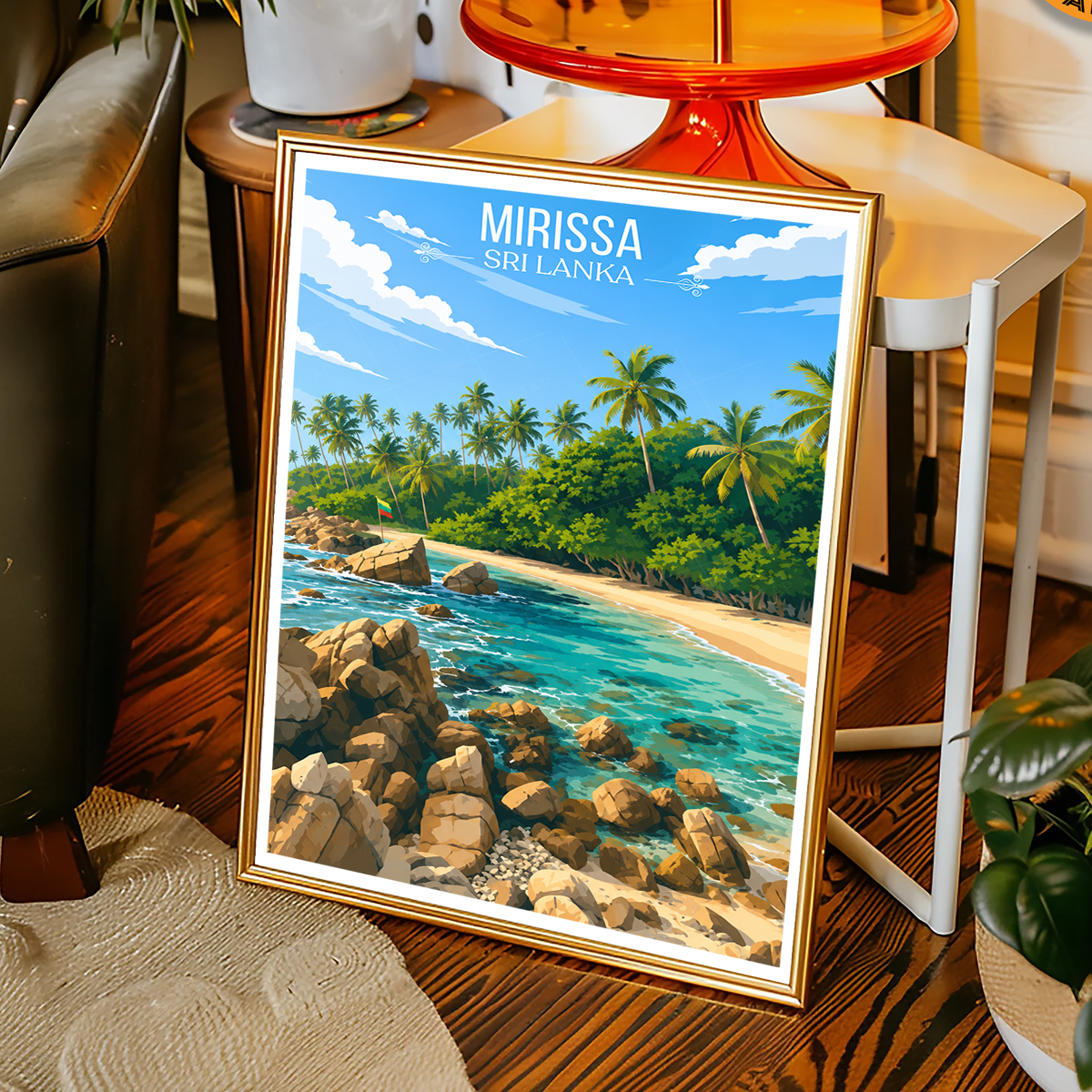 Mirissa - Sri Lanka - Travel Poster Print Modern Style Wall Art - Art Print - Travel Art Poster
