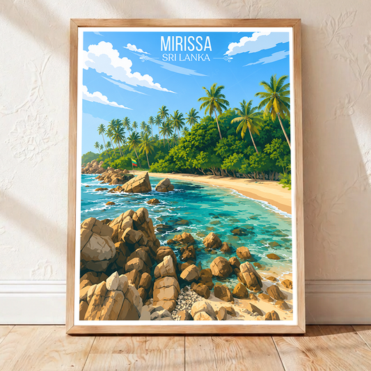 Mirissa - Sri Lanka - Travel Poster Print Modern Style Wall Art - Art Print - Travel Art Poster