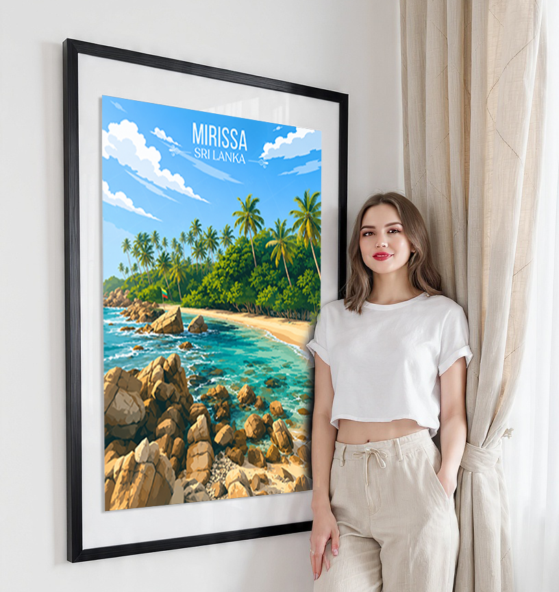 Mirissa - Sri Lanka - Travel Poster Print Modern Style Wall Art - Art Print - Travel Art Poster