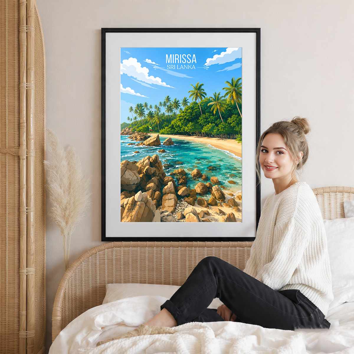 Mirissa - Sri Lanka - Travel Poster Print Modern Style Wall Art - Art Print - Travel Art Poster
