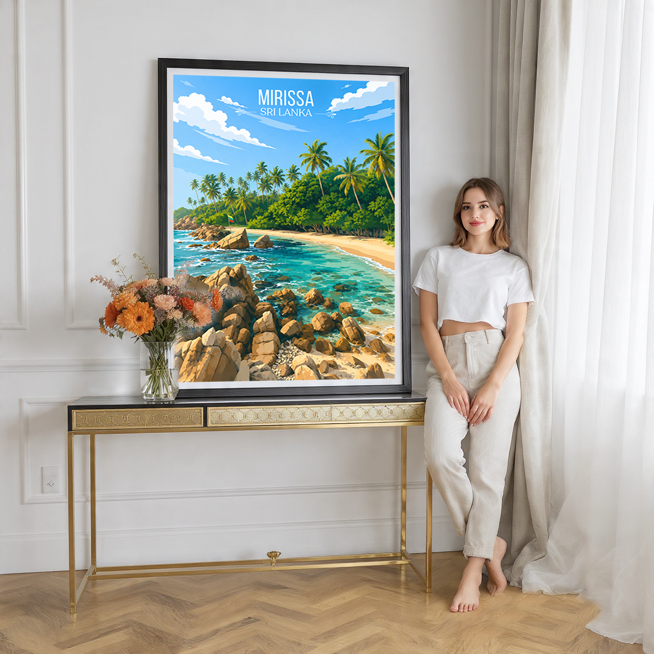 Mirissa - Sri Lanka - Travel Poster Print Modern Style Wall Art - Art Print - Travel Art Poster