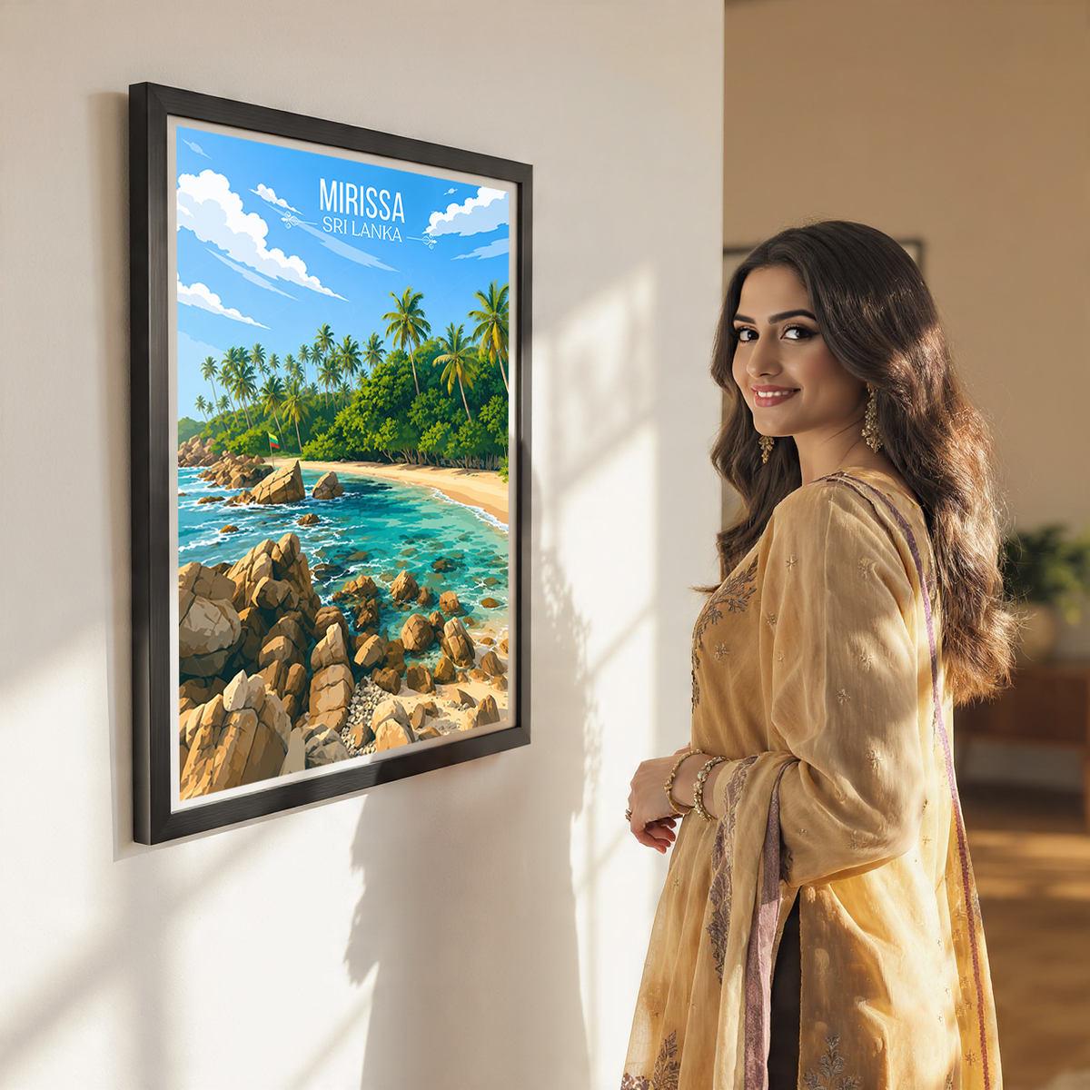 Mirissa - Sri Lanka - Travel Poster Print Modern Style Wall Art - Art Print - Travel Art Poster