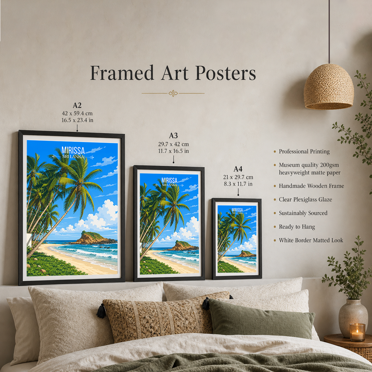 Mirissa - Sri Lanka - Travel Poster Print Modern Style Wall Art - Art Print - Travel Art Poster