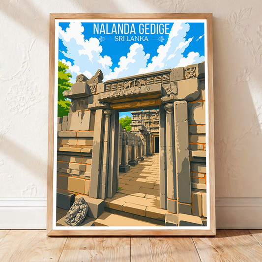 Nalanda Gedige - Sri Lanka - Travel Poster Print Modern Style Wall Art - Art Print - Travel Art Poster