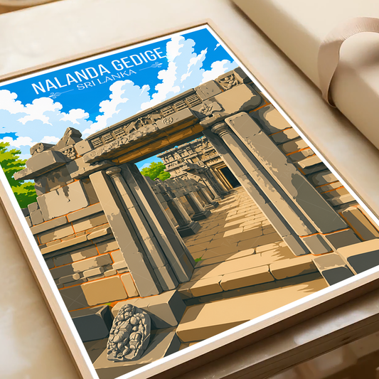 Nalanda Gedige - Sri Lanka - Travel Poster Print Modern Style Wall Art - Art Print - Travel Art Poster
