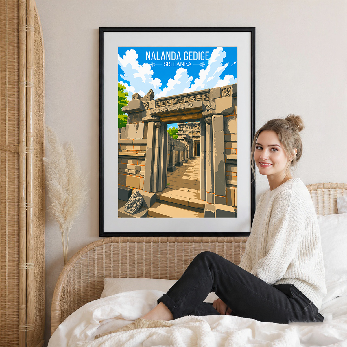 Nalanda Gedige - Sri Lanka - Travel Poster Print Modern Style Wall Art - Art Print - Travel Art Poster