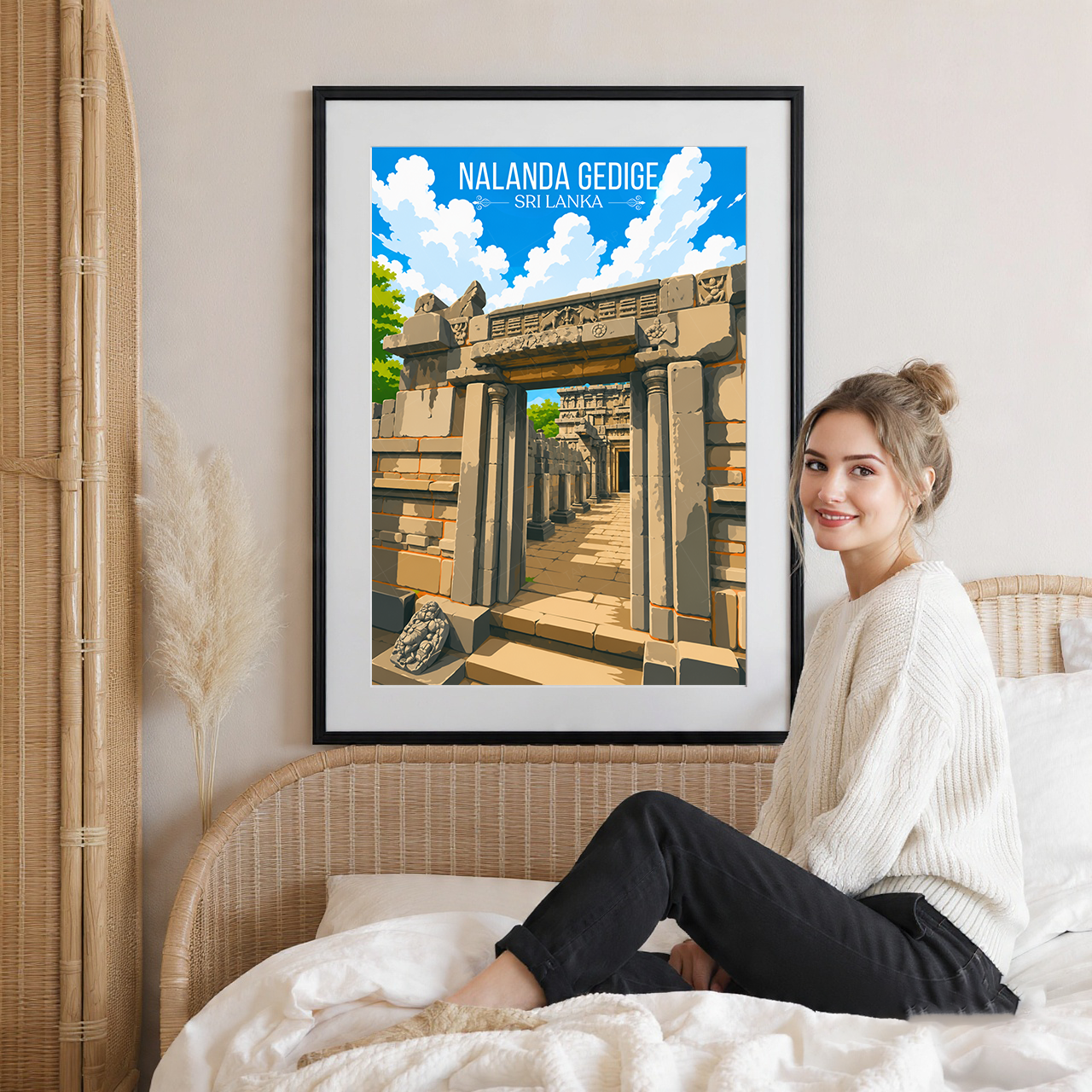 Nalanda Gedige - Sri Lanka - Travel Poster Print Modern Style Wall Art - Art Print - Travel Art Poster