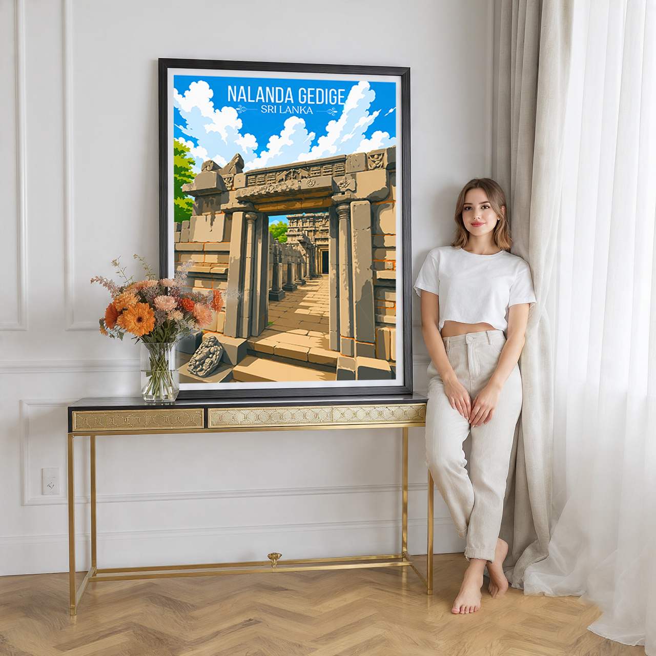 Nalanda Gedige - Sri Lanka - Travel Poster Print Modern Style Wall Art - Art Print - Travel Art Poster